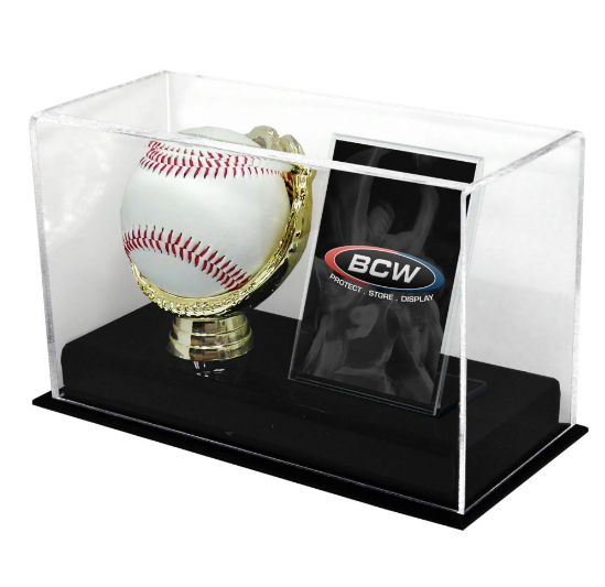 Acrylic Gold Glove Ball and Card Display