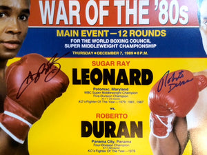 Sugar Ray Leonard & Roberto Duran Signed 16x20 Photograph