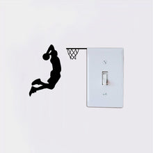 Basketball Player Dunk Silhouette Light Switch Sticker - Vinyl Wall Decor