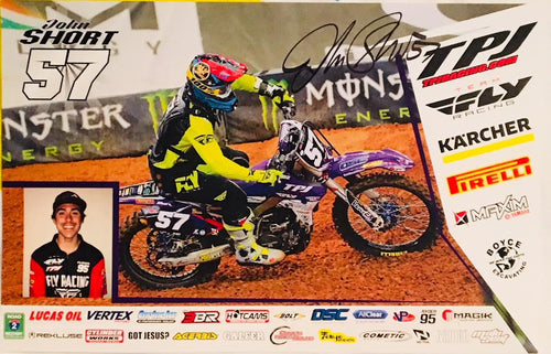 John Short Supercross Autographed 11x17 Photograph