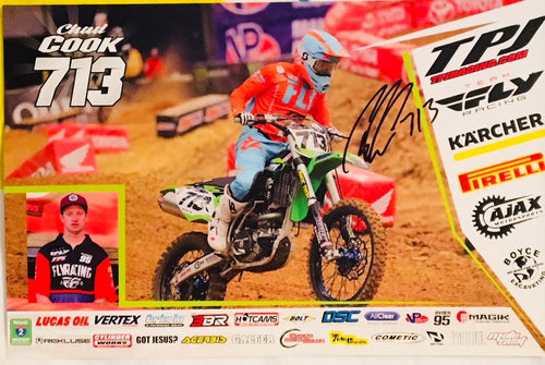 Chad Cook Supercross Autographed 11x17 Photograph