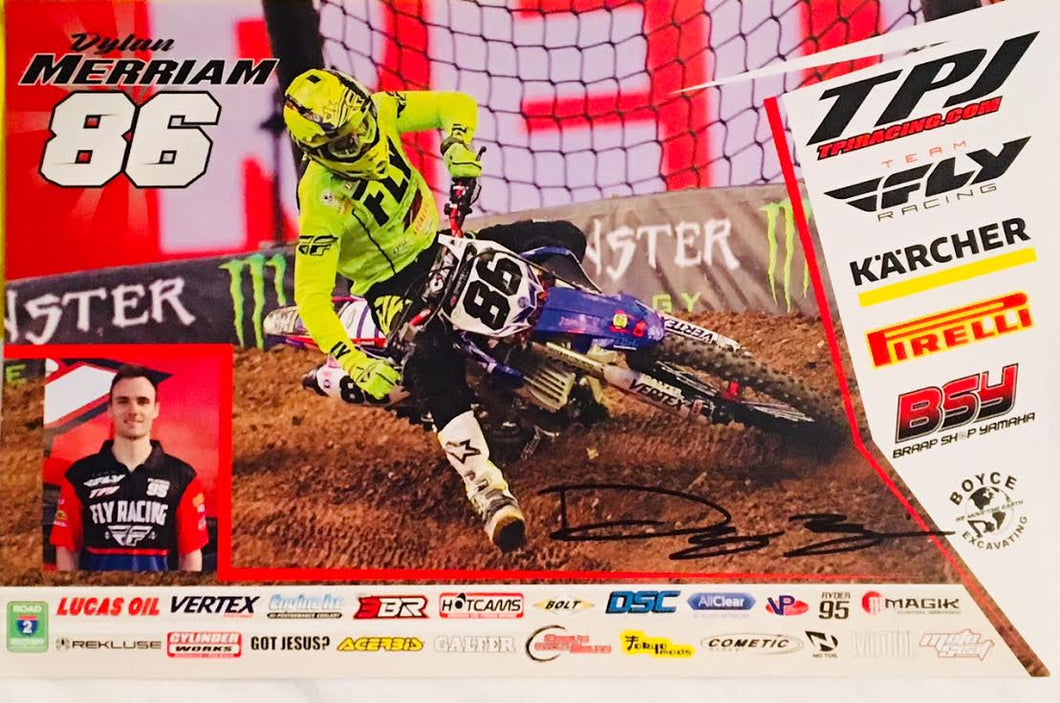 Dylan Merriam Supercross Autographed 11x17 Photograph