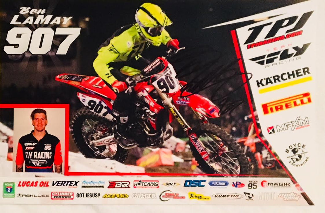 Ben LaMay Supercross Autographed 11x17 Photograph