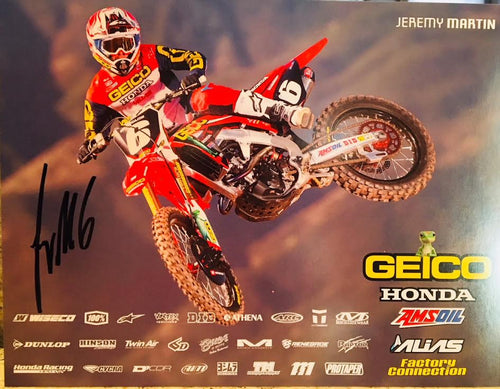 Jeremy Martin Supercross Autographed 8.5x11 Photograph