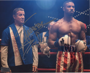 Michael B. Jordan & Sylvester Stallone Creed Autographed 8x10 Photo