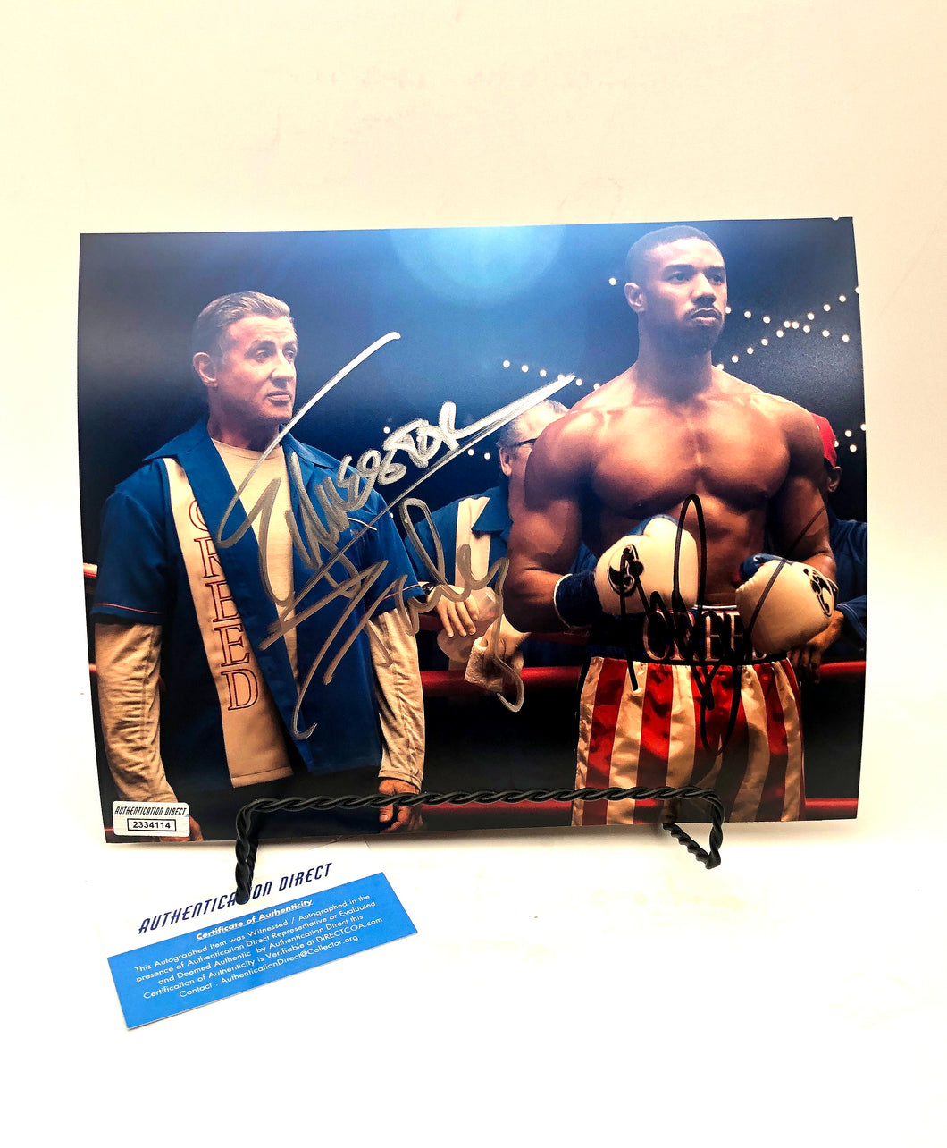 Michael B. Jordan & Sylvester Stallone Creed Autographed 8x10 Photo