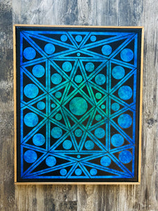 Blue Green Geometric 20x16