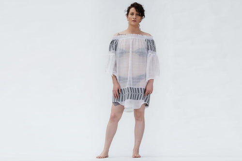 Sosh Osprey Organic Cotton Dress - OS White/Gray