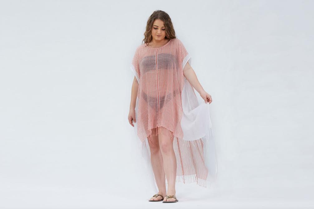 Monterey by SOSH - Caftan Dress, Beach Cover-Up, Cotton - OS
