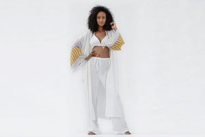 Sosh Collection Boca White Cotton Beach Cover Up - OS