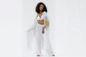 Sosh Collection Boca White Cotton Beach Cover Up - OS