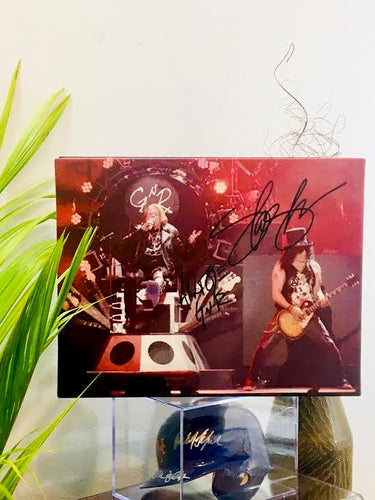 Slash & Axl Rose Facsimile Autograph 11x14 Canvas Print Wall Art