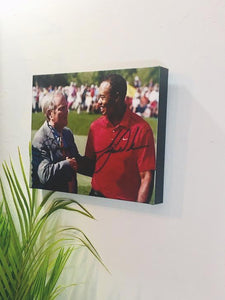 Tiger Woods & Jack Nicklaus Facsimile Autograph 11x14 Canvas Print Wall Art