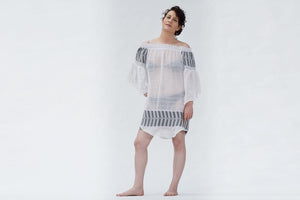 Sosh Osprey Organic Cotton Dress - OS White/Gray