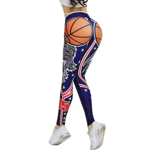 Women's Basketball Print Yoga Workout Leggings