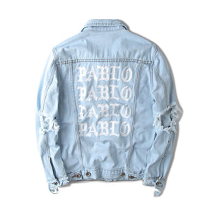 Kanye West I FEEL LIKE PABLO Oversized Distressed Denim Jacket Dis