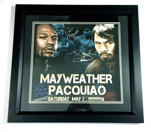 Framed Floyd Mayweather & Manny Pacquiao Autographed 16x20 Photo