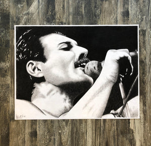 FREDDIE MERCURY Charcoal Sketch