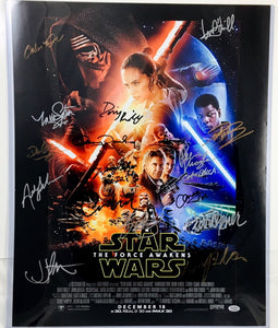 Star Wars The Force Awakens Cast Signed 16x20 Photograph