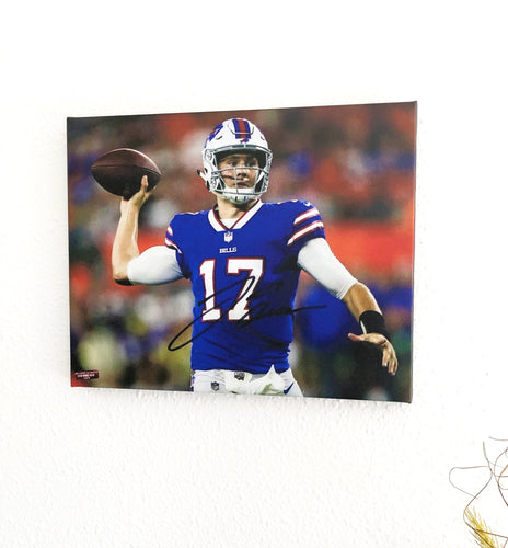 Josh Allen Buffalo Bills Facsimile Autograph 11x14 Canvas Print Wall Art