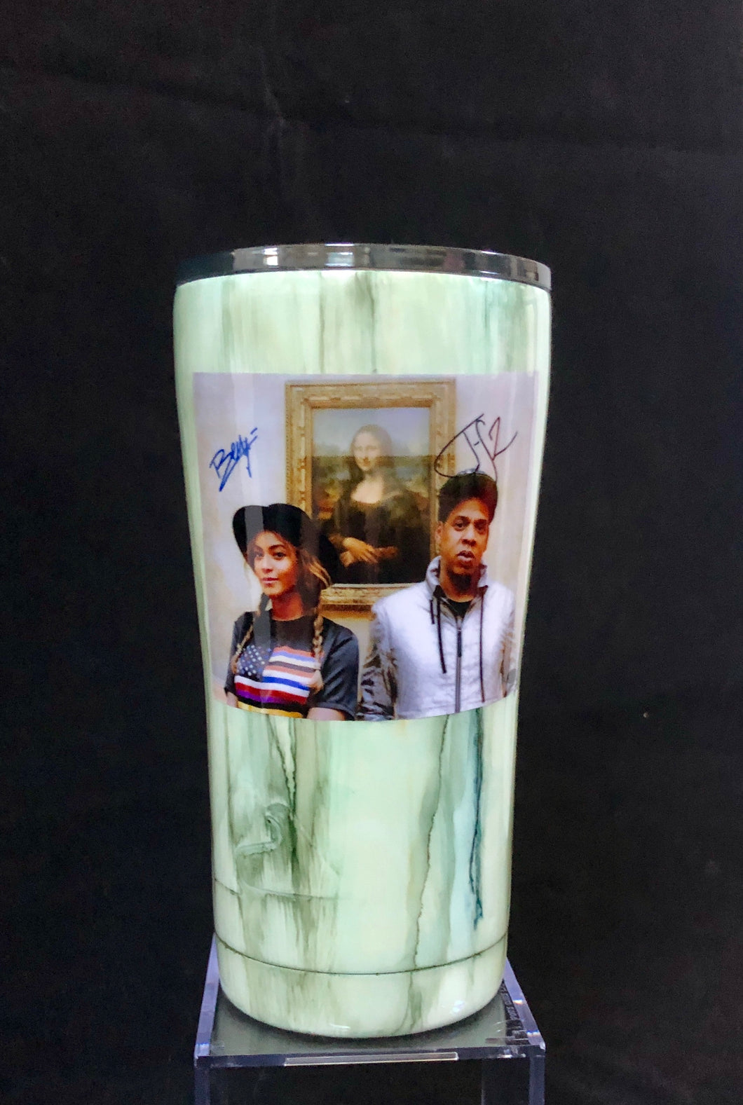 Beyonce & Jay-Z Autograph RP Custom Tumbler 20oz - One Of A Kind