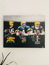 Green Bay Packers Quarterbacks Facsimile Autograph 11x14 Canvas Wall Art