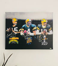 Green Bay Packers Quarterbacks Facsimile Autograph 11x14 Canvas Wall Art