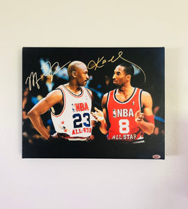 Kobe Bryant & Michael Jordan Facsimile Autograph 11x14 Canvas Print
