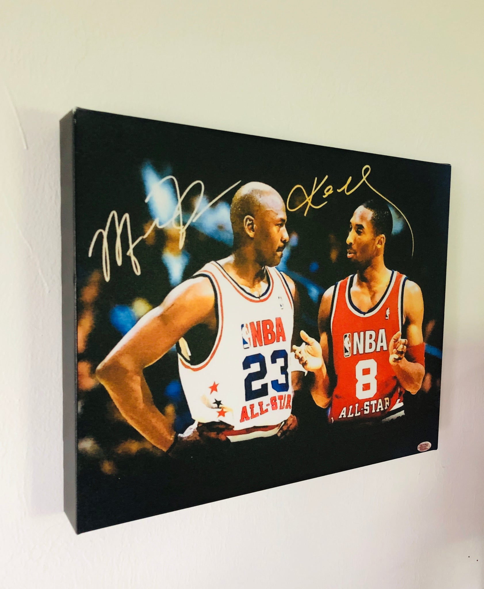 Kobe Bryant & Michael Jordan Facsimile Autograph 11x14 Canvas Print – Score  Authentics
