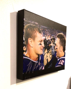 Rob Gronkowski & Tom Brady Facsimile Autograph 11x14 Canvas Print Wall Art