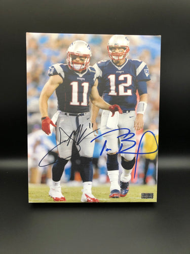 Tom Brady & Julian Edelman Facsimile Autograph 11x14 Canvas Print Wall Art