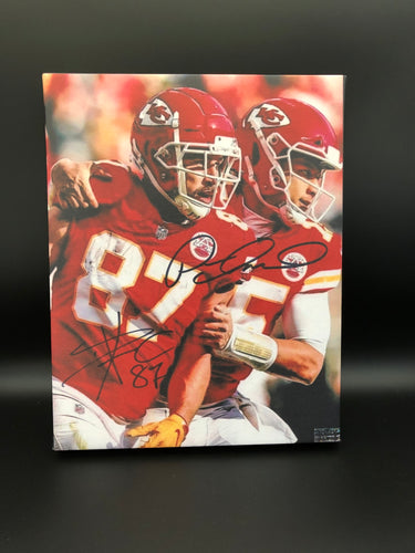 Patrick Mahomes & Travis Kelce Kansas City Chiefs Facsimile Autograph 11x14 Canvas Print Wall Art