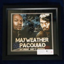Framed Floyd Mayweather & Manny Pacquiao Autographed 16x20 Photo