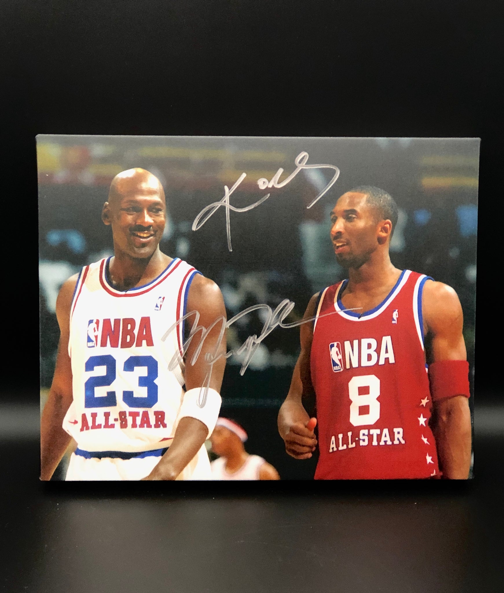 Kobe Bryant & Michael Jordan Facsimile Autograph 11x14 Canvas Print Wall Art