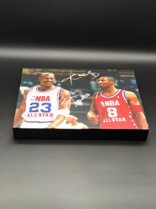Kobe Bryant & Michael Jordan Facsimile Autograph 11x14 Canvas Print Wall Art