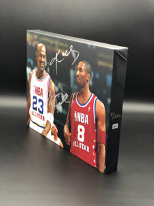 Kobe Bryant & Michael Jordan Facsimile Autograph 11x14 Canvas Print Wall Art