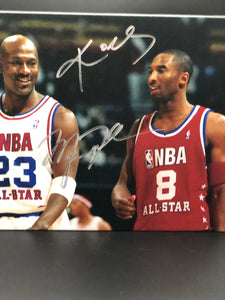 Kobe Bryant & Michael Jordan Facsimile Autograph 11x14 Canvas Print Wall Art