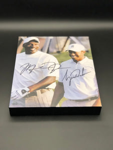Tiger Woods & Michael Jordan Facsimile Autograph 11x14 Canvas Print Wall Art