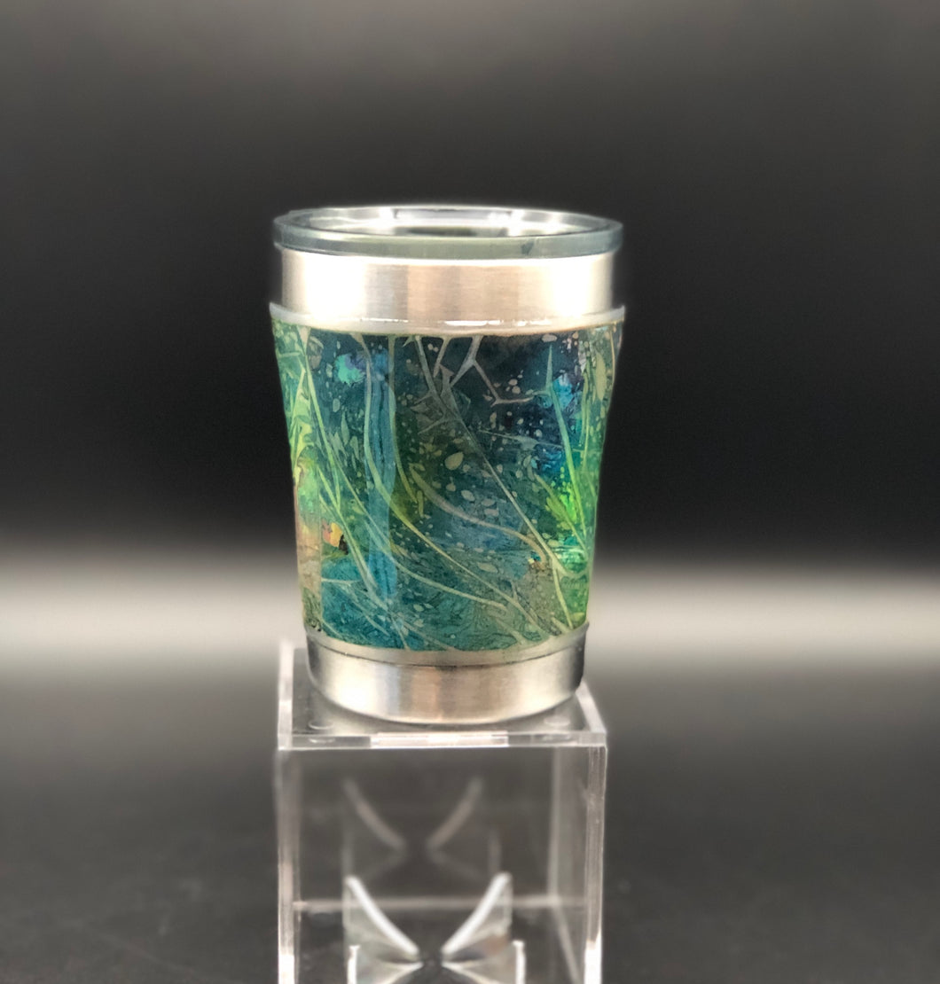 The Aquamarine - One Of A Kind Hand Painted Ozark Trail Custom Tumbler 10 oz.