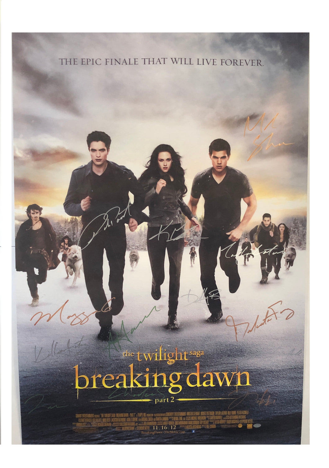 The Twilight Saga: Breaking Dawn Part 2 Cast Autographed 27x40 Poster (Unframed)