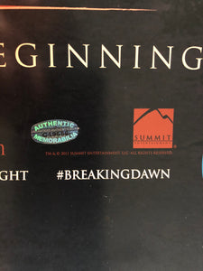 The Twilight Saga: Breaking Dawn Part 1 Cast Autographed Theatrical Poster (Unframed)