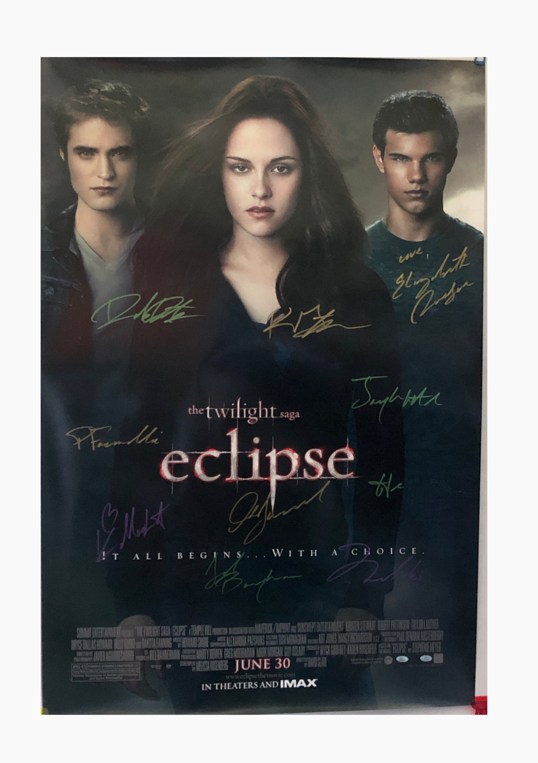 The Twilight Saga: Eclipse Cast Autographed 27x40 Poster (Unframed)
