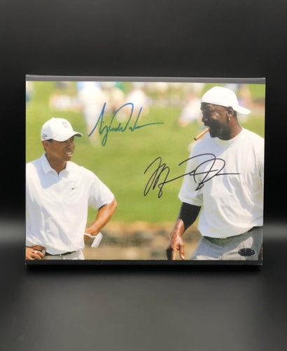 Michael Jordan & Tiger Woods Facsimile Autograph 11x14 Canvas Print Wall Art