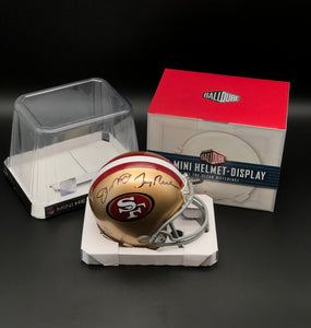 Joe Montana & Jerry Rice Autographed San Francisco 49ers Mini Helmet w/ Player Hologram