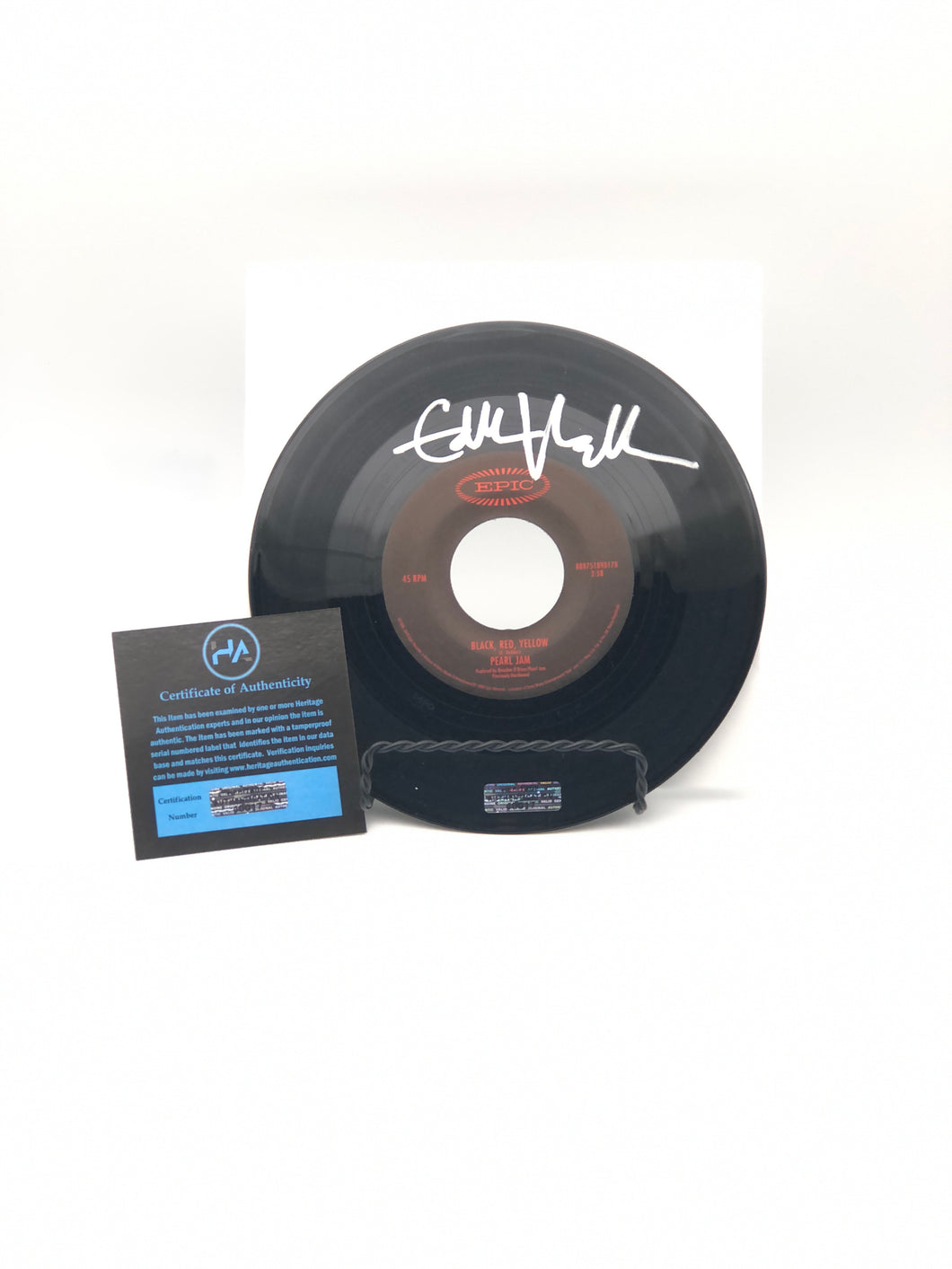 Eddie Vedder Pearl Jam Autographed 45 Vinyl Record