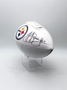 Ben Roethlisberger & JuJu Smith-Schuster Autographed Pittsburgh Steelers Logo Football