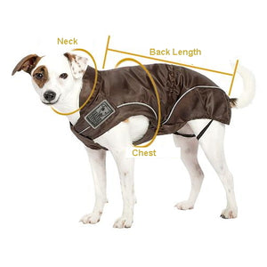 Dog Winter Fleece Jacket, Brown, XS to 4XL - Perfect for the Outdoor Enthusiast