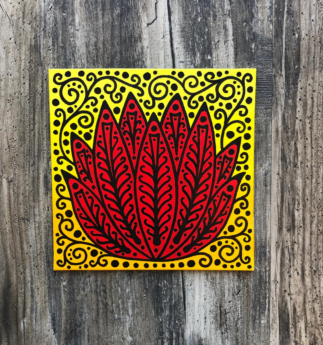 Red Lotus Flower Mandala