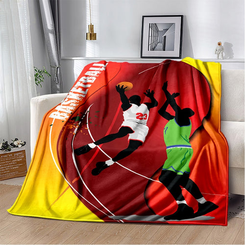 3D Printed Soft Flannel Blanket w/ Basketball Patterns