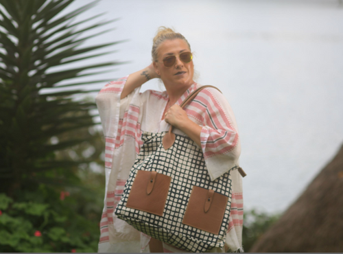 Juno by SOSH - Tote Bag / Shopper, Cotton Canvas & Leather, 4 Colors available